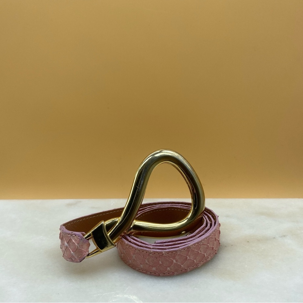 Vintage Christian Dior belt genuine snakeskin pink size M - 0021NF